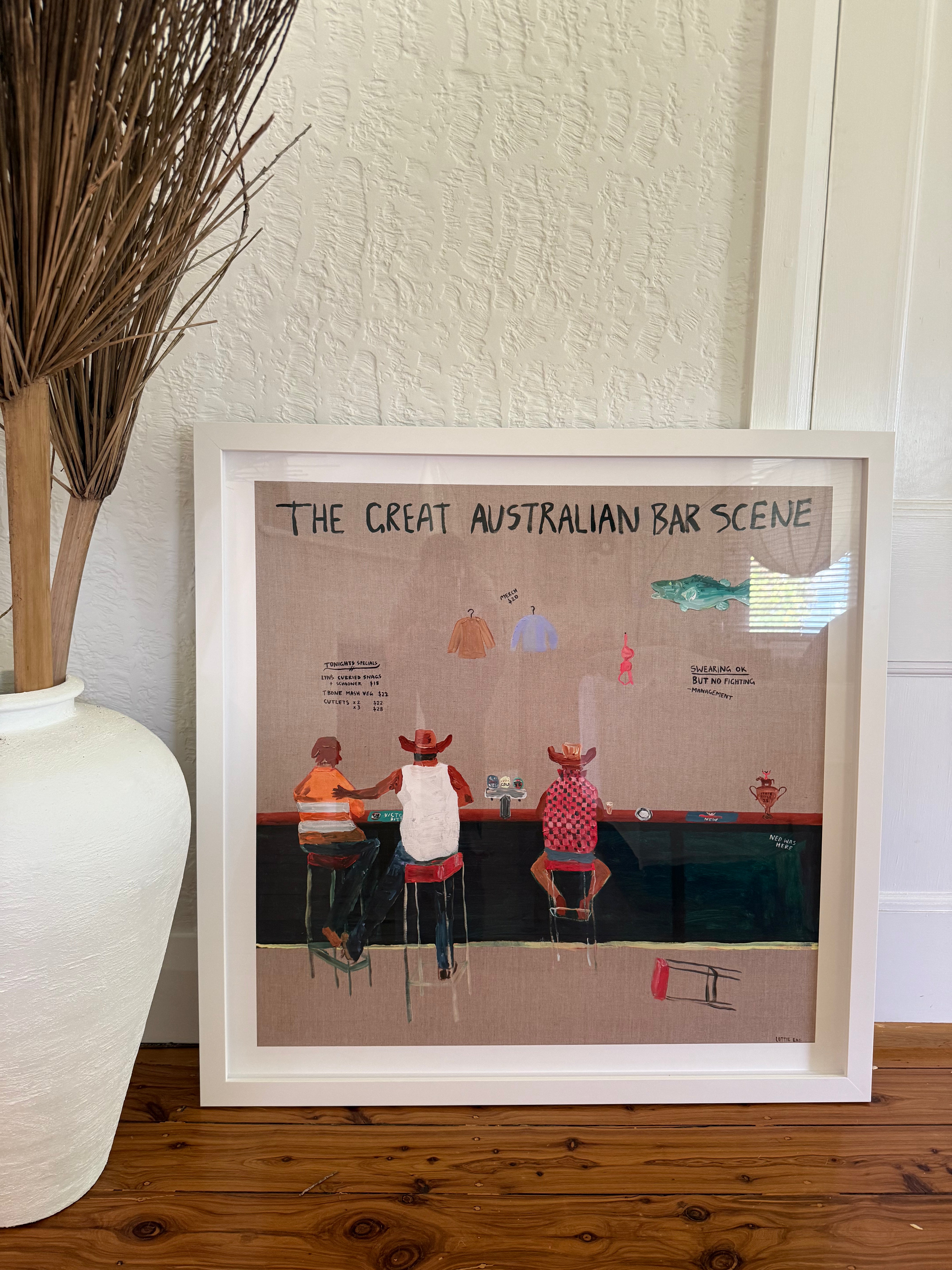 THE GREAT AUSTRALIAN BAR SCENE - Premium Float Frame on Premium paper
