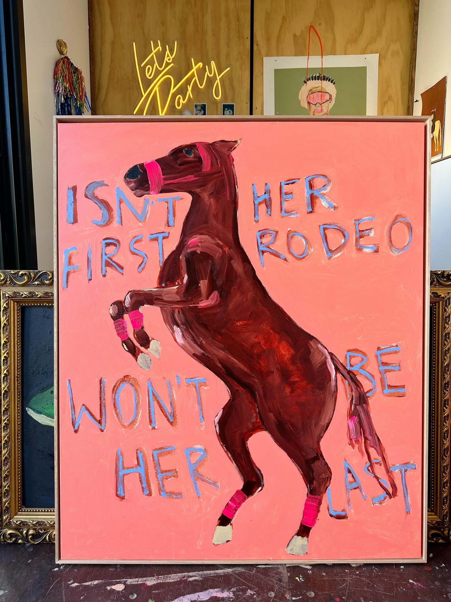 Isn’t her first rodeo won’t be her last - STRETCHED AND FRAMED PRINT