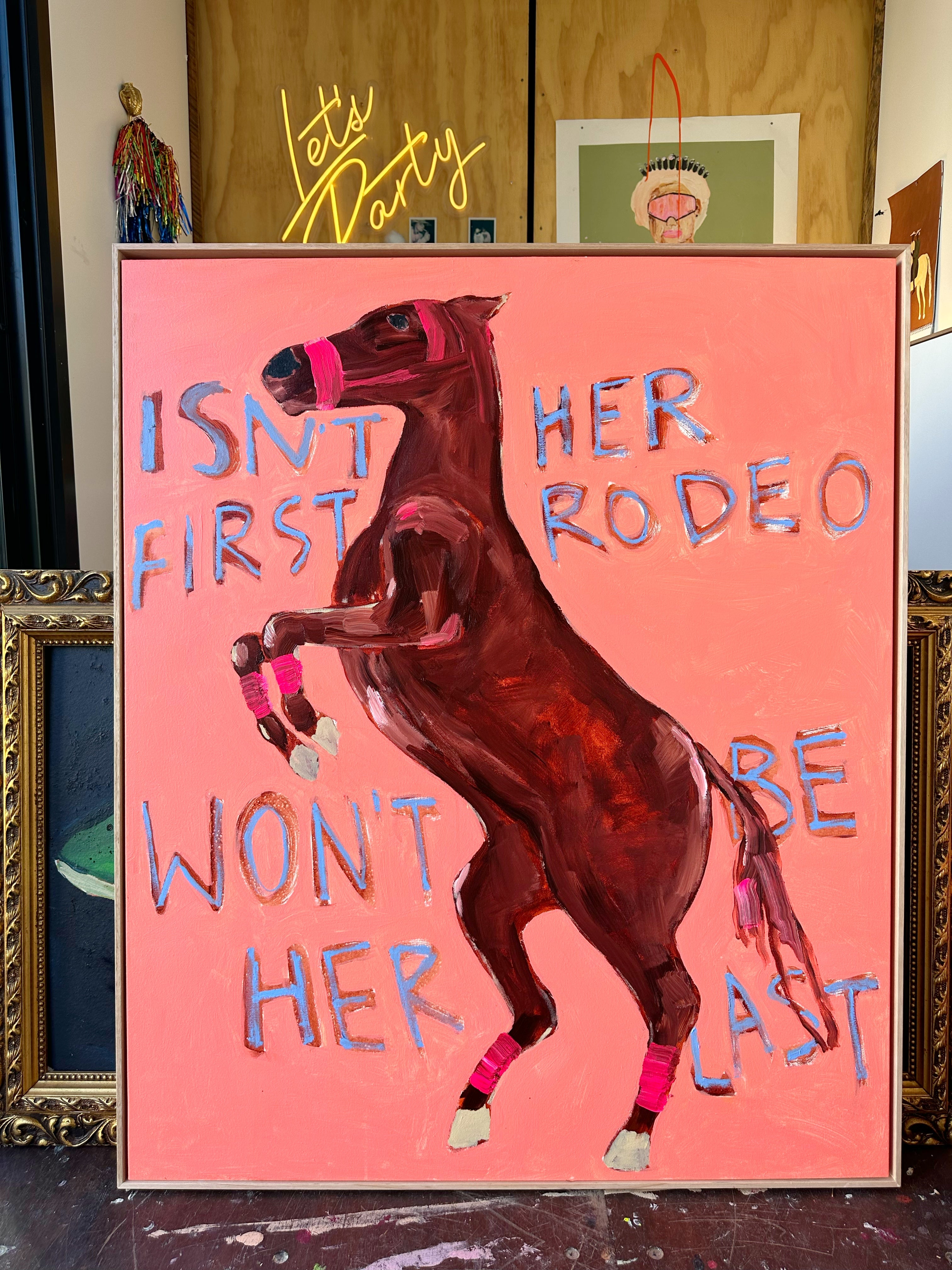 Isn’t her first rodeo won’t be her last - STRETCHED AND FRAMED PRINT