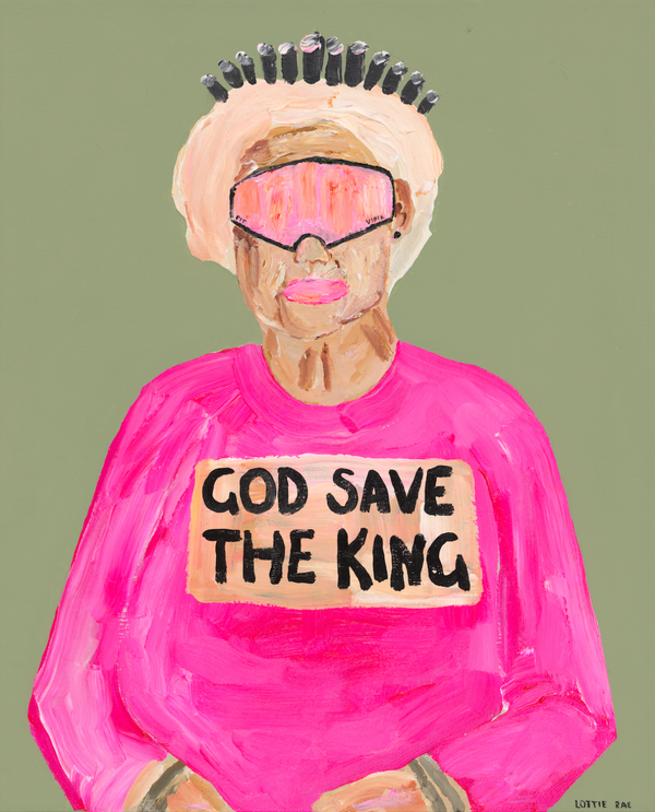 PRINT Un-stretched Cotton Canvas "God Save The King"