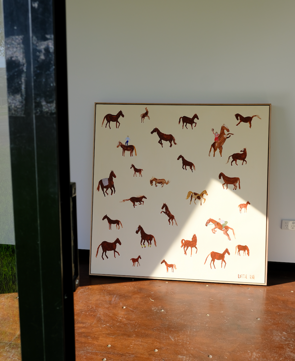 ALL THE KINGS HORSES PRINT- unstretched canvas