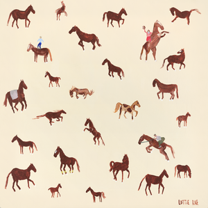 ALL THE KINGS HORSES PRINT- unstretched canvas