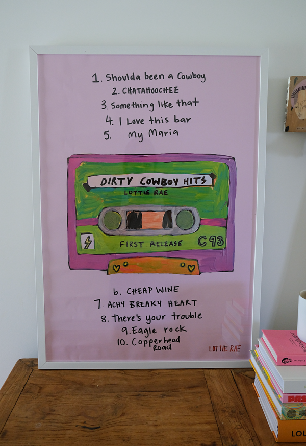 DIRTY COWBOY HITS POSTER - Pink